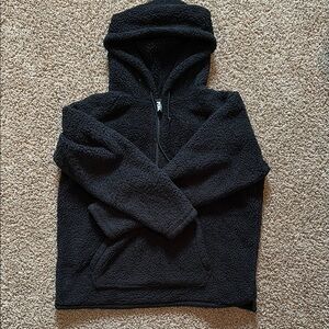 Cozy Black Sherpa Hoodie